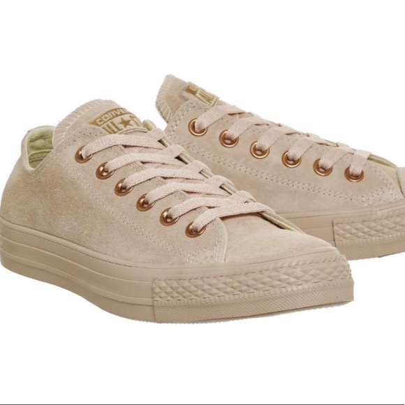 converse all star low leather rose gold